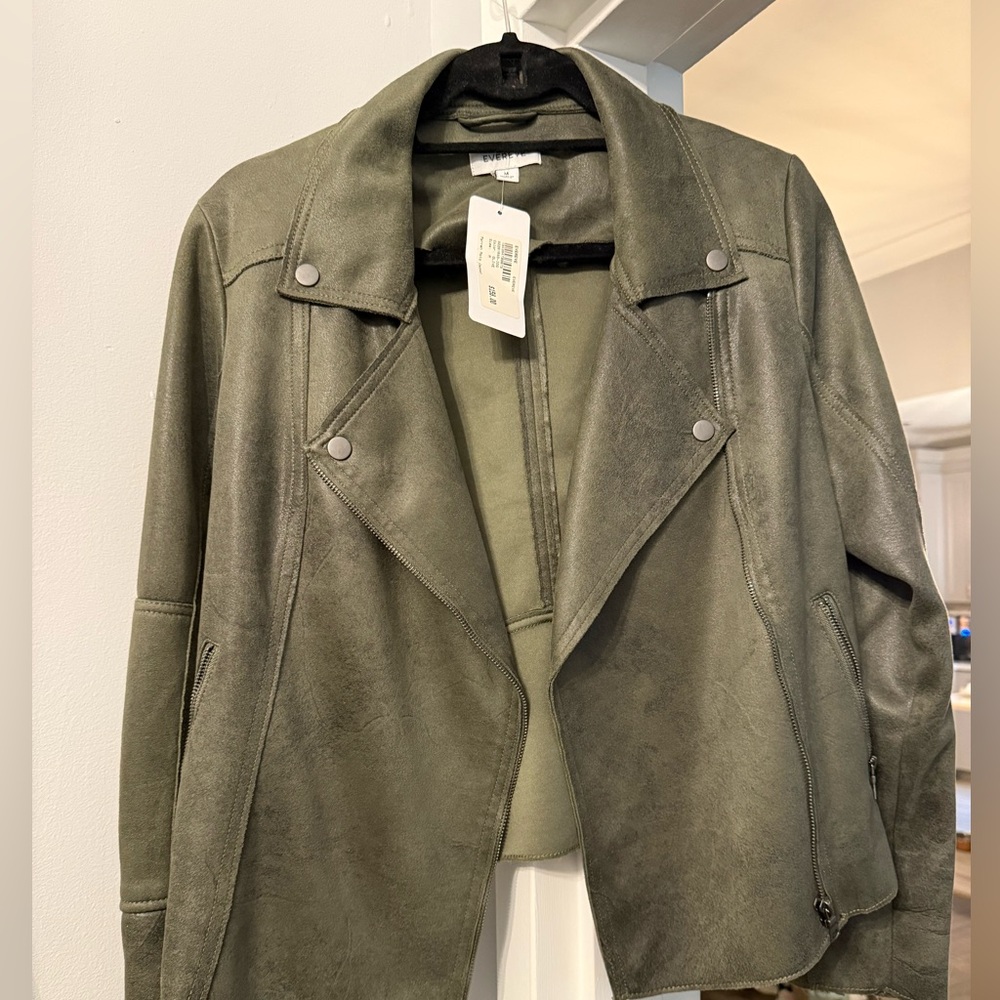 Evereve Olive Green Moto Jacket